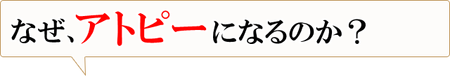 なぜ、アトピーになるのか？