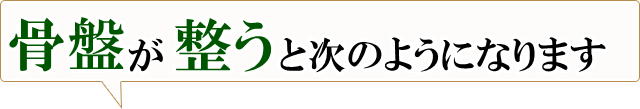 骨盤が整うと次のようになります